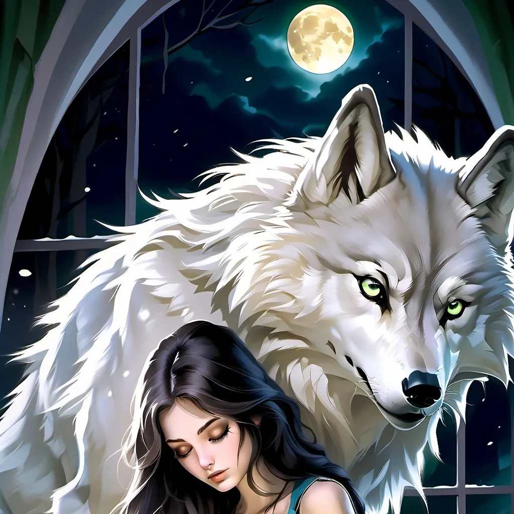 chat with ai character: girl Reading wolf