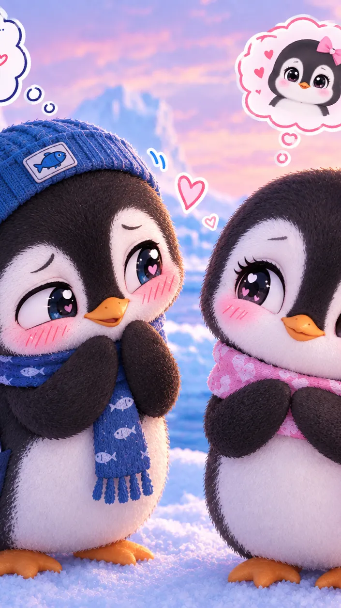 ai character: Penguin couples  background