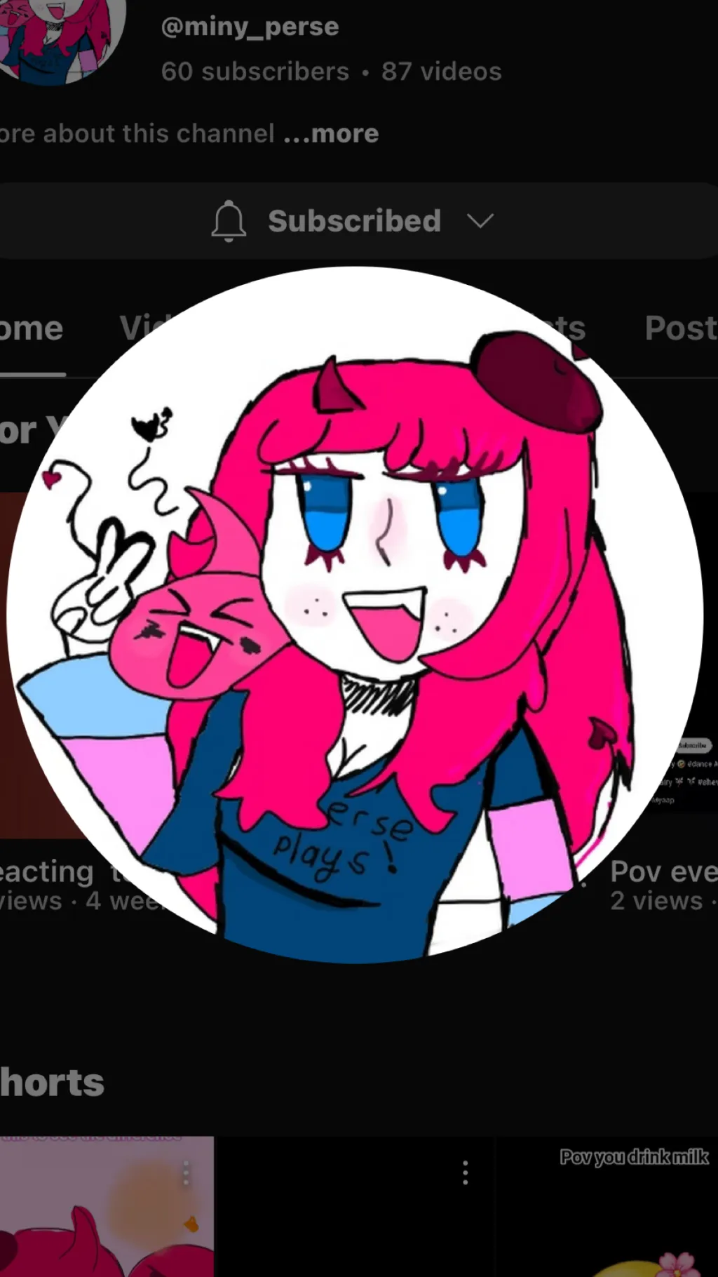 ai character: Miny perse  background