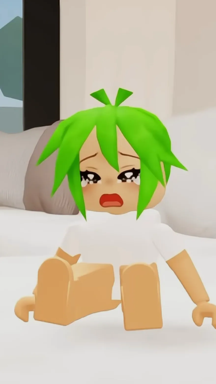 ai character: Baby Roblox girl  background