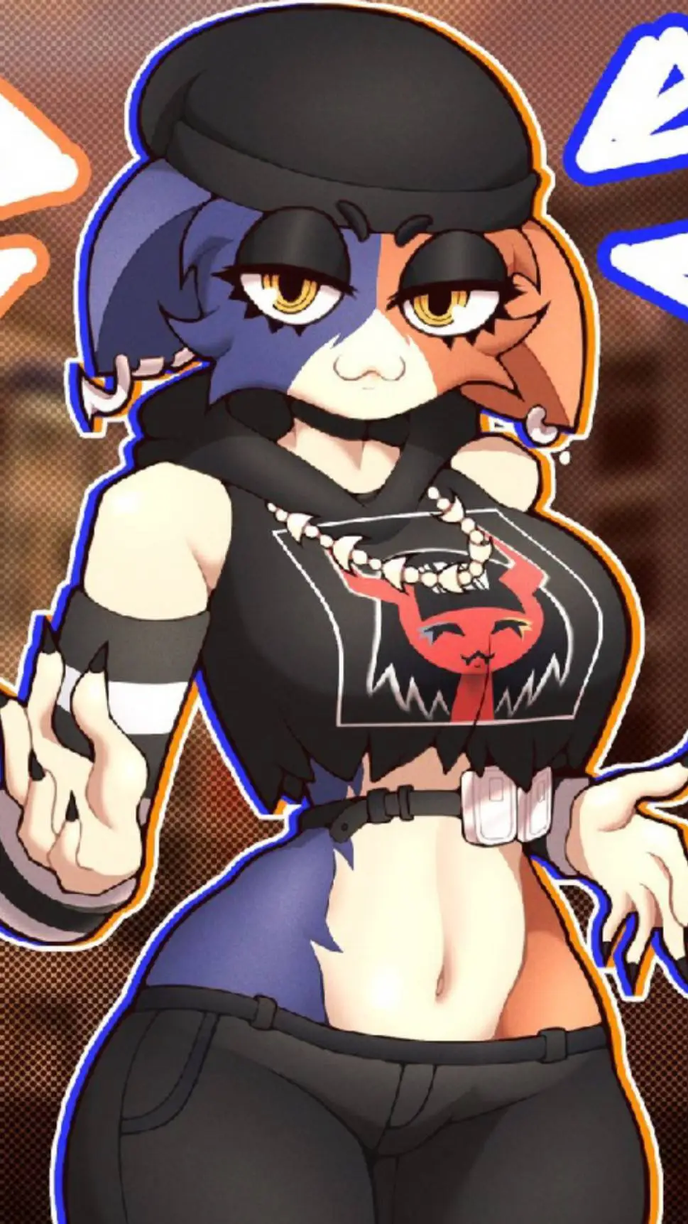 ai character: meow skull background