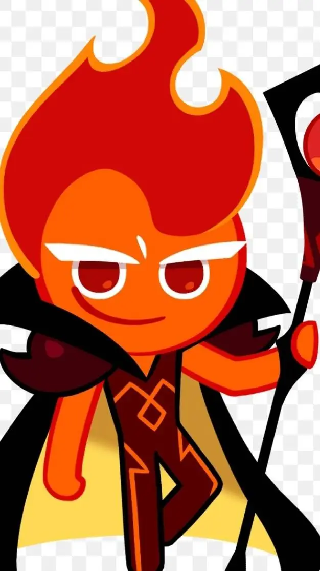 ai character: fire spirit cookie background