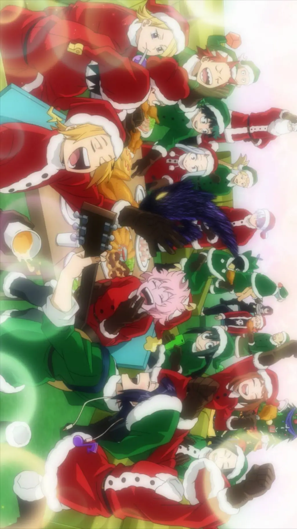 ai character: MHA Christmas  background