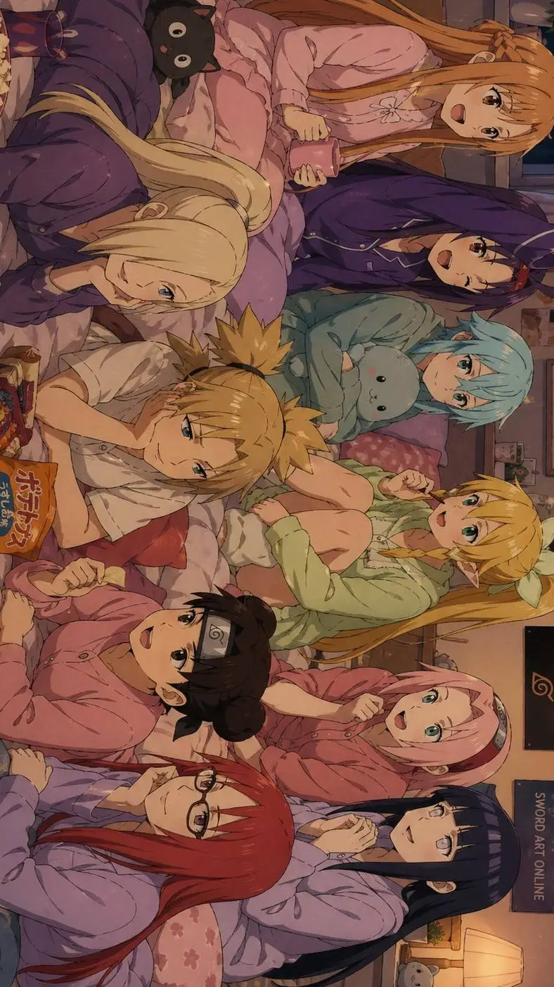 ai character: sleepover anime background