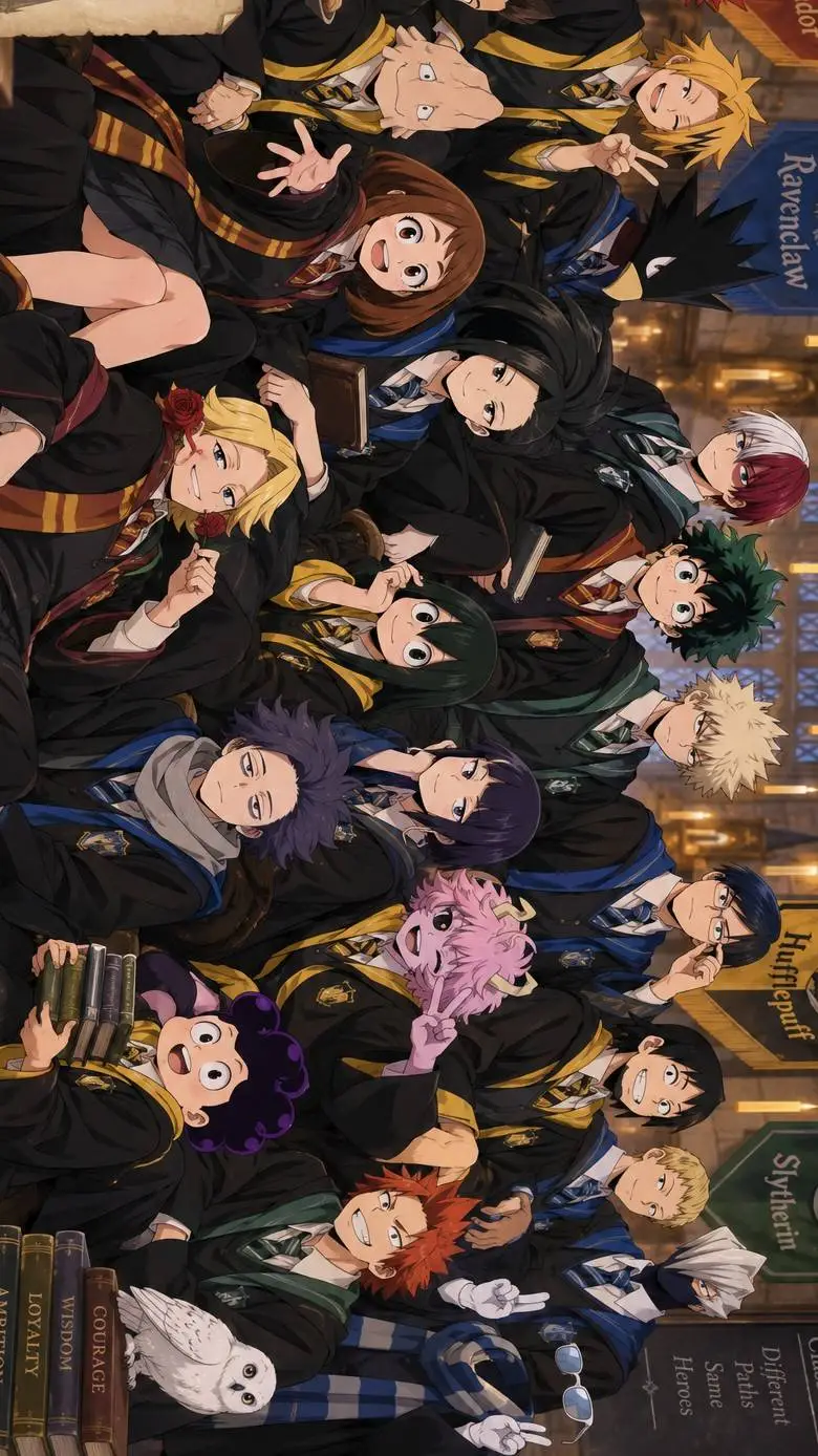 ai character: MHA X hogwarts background