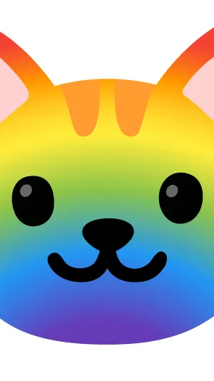 ai character: Rainbow kitty background