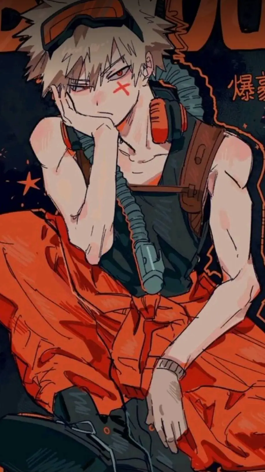ai character: Katsuki Bakugo  background