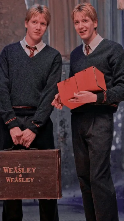 ai character: Fred and George  background