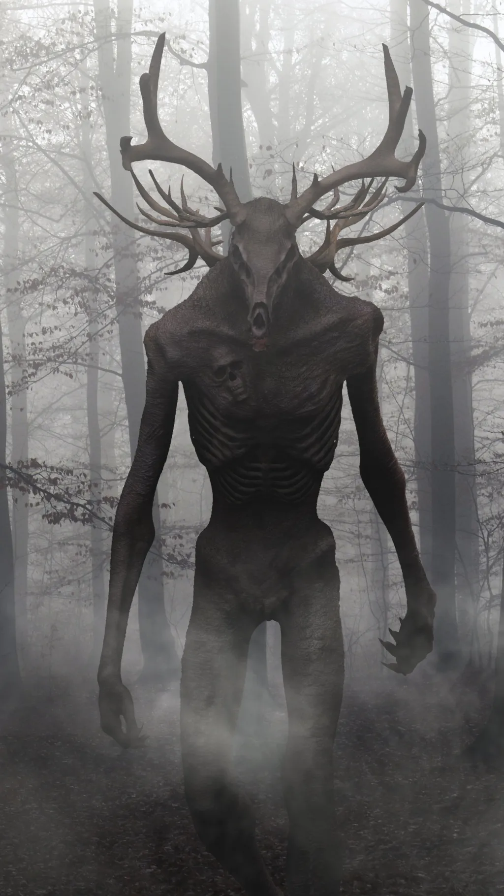 ai character: wendigo girl background