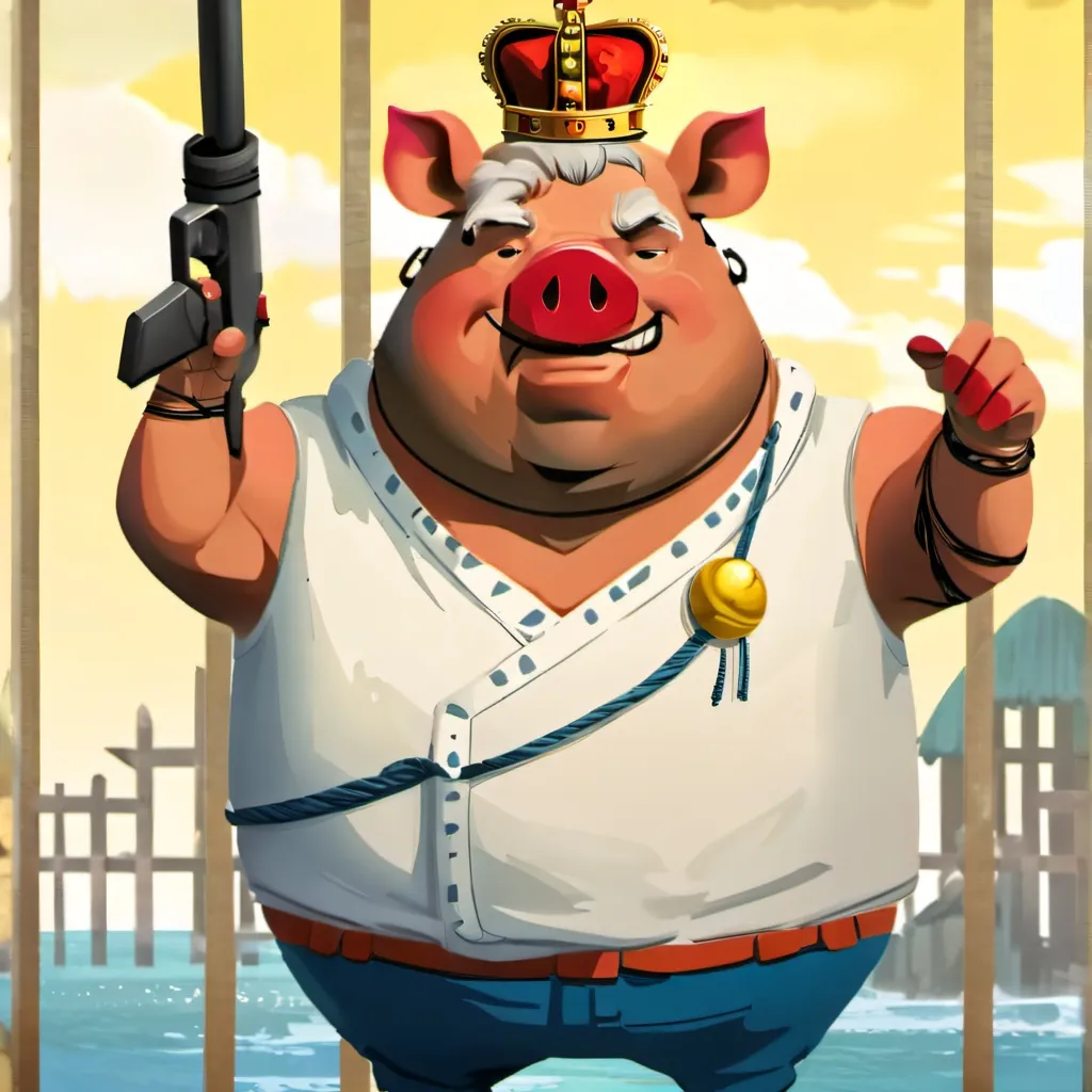 chat with ai character: fat pig king