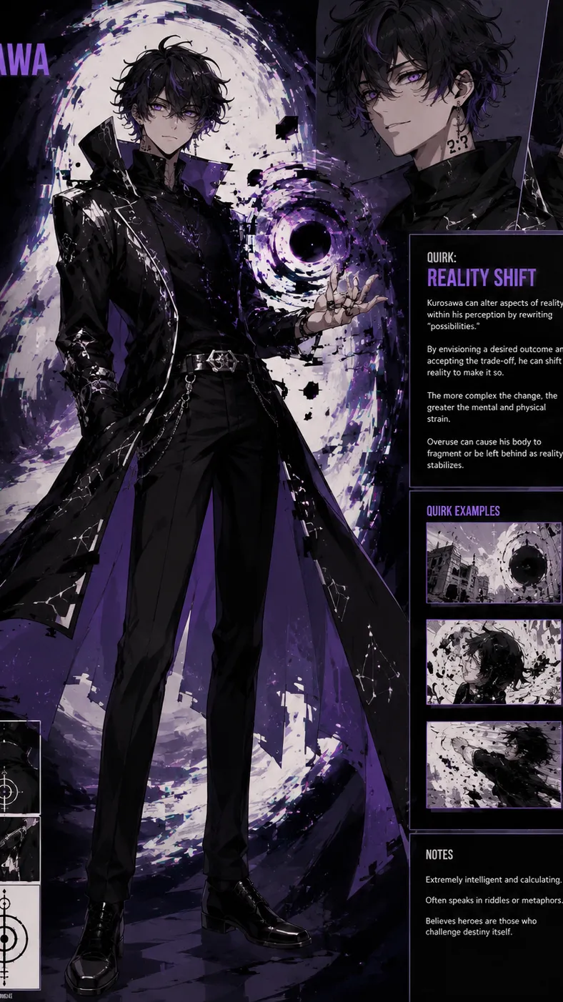 ai character: Mha realityshifter background