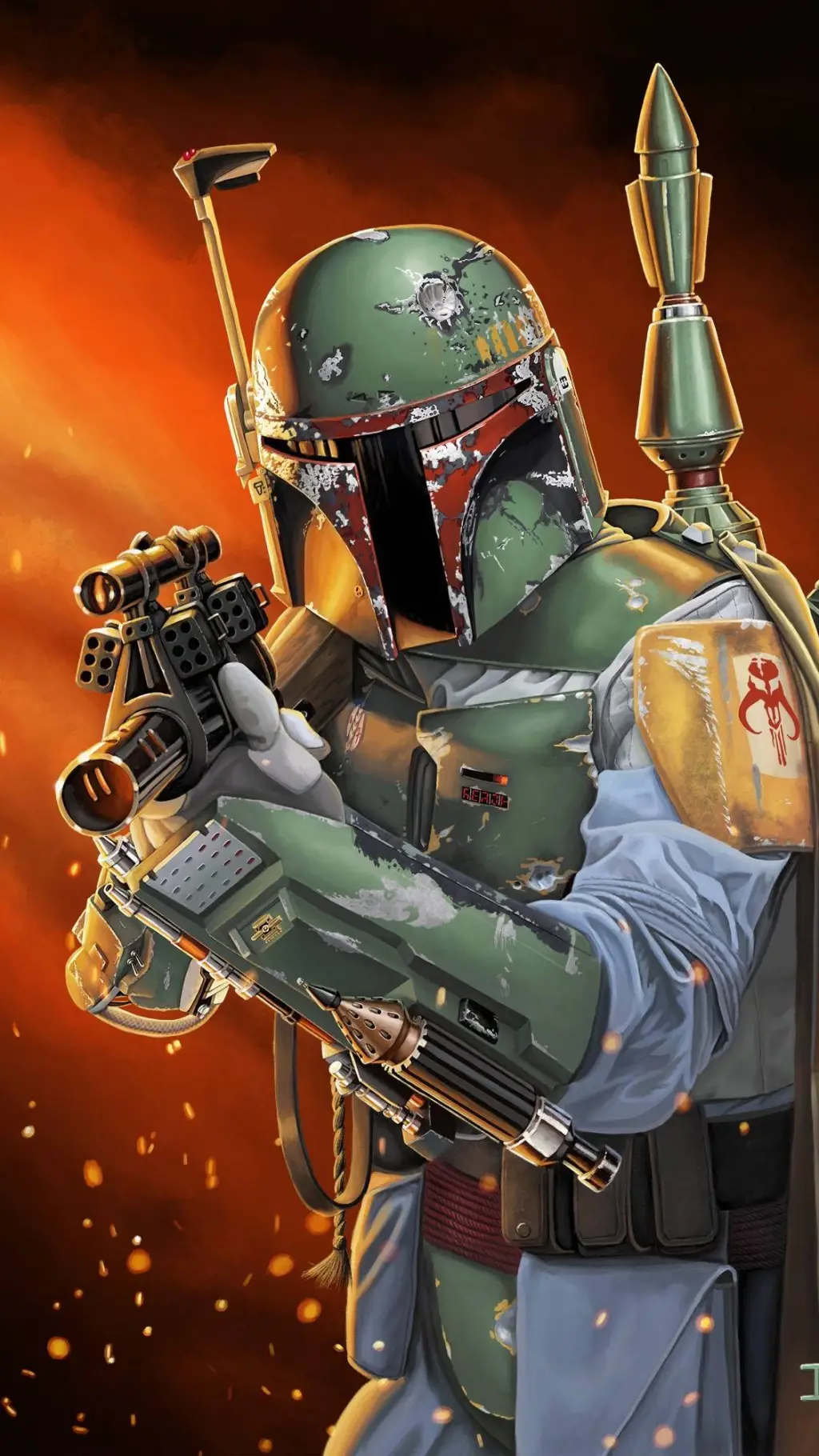 ai character: Boba fett  background
