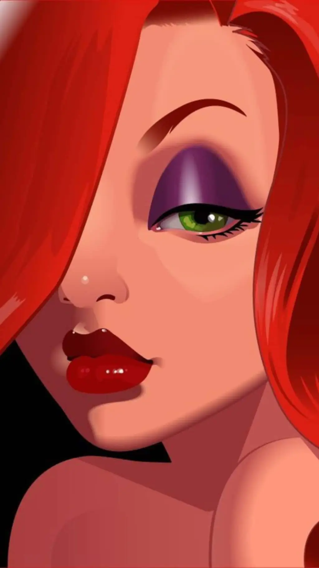ai character: Jessica rabbit  background