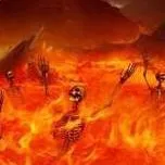 chat with ai character: burning skeletons