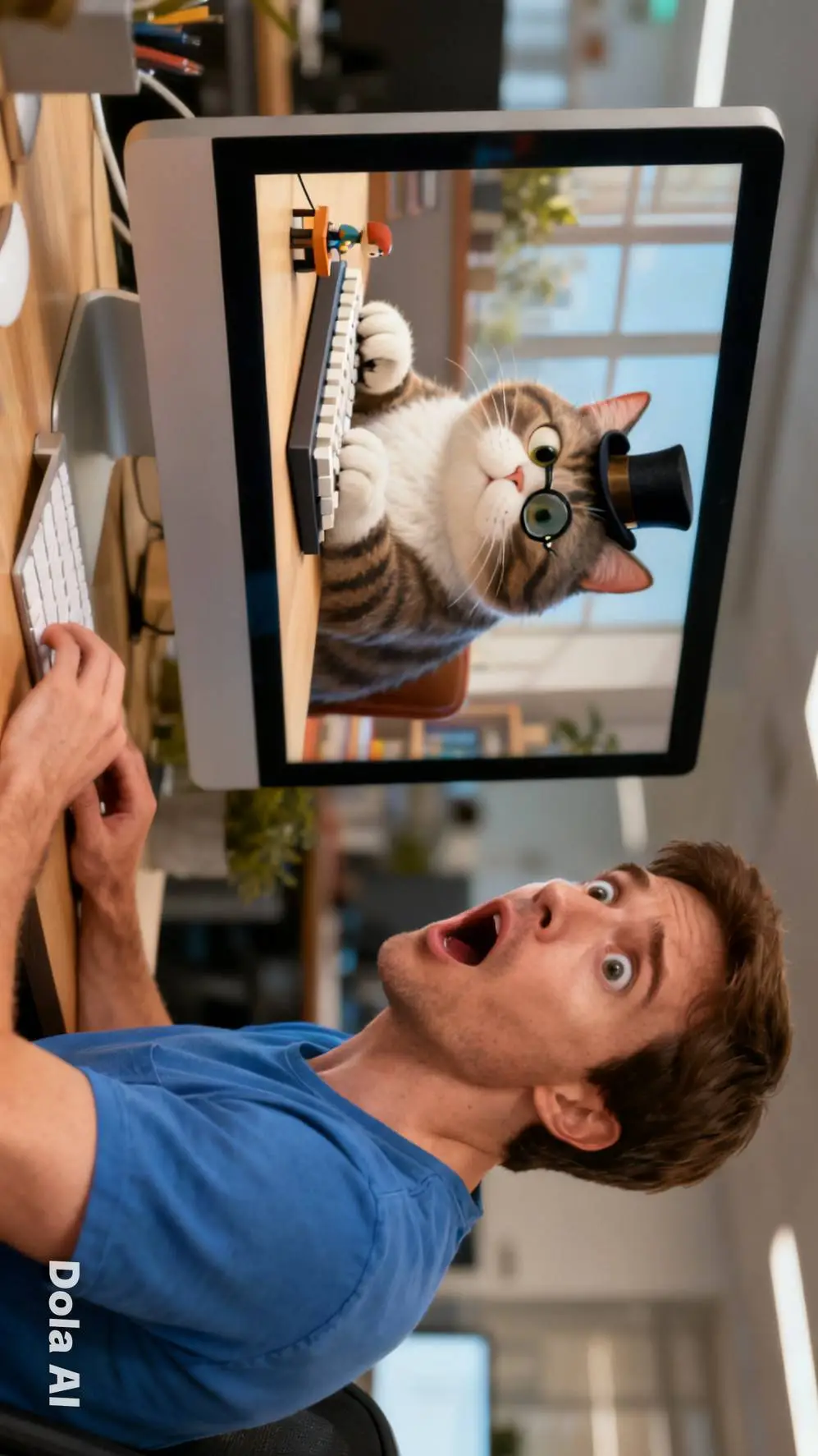 ai character: shocked man background