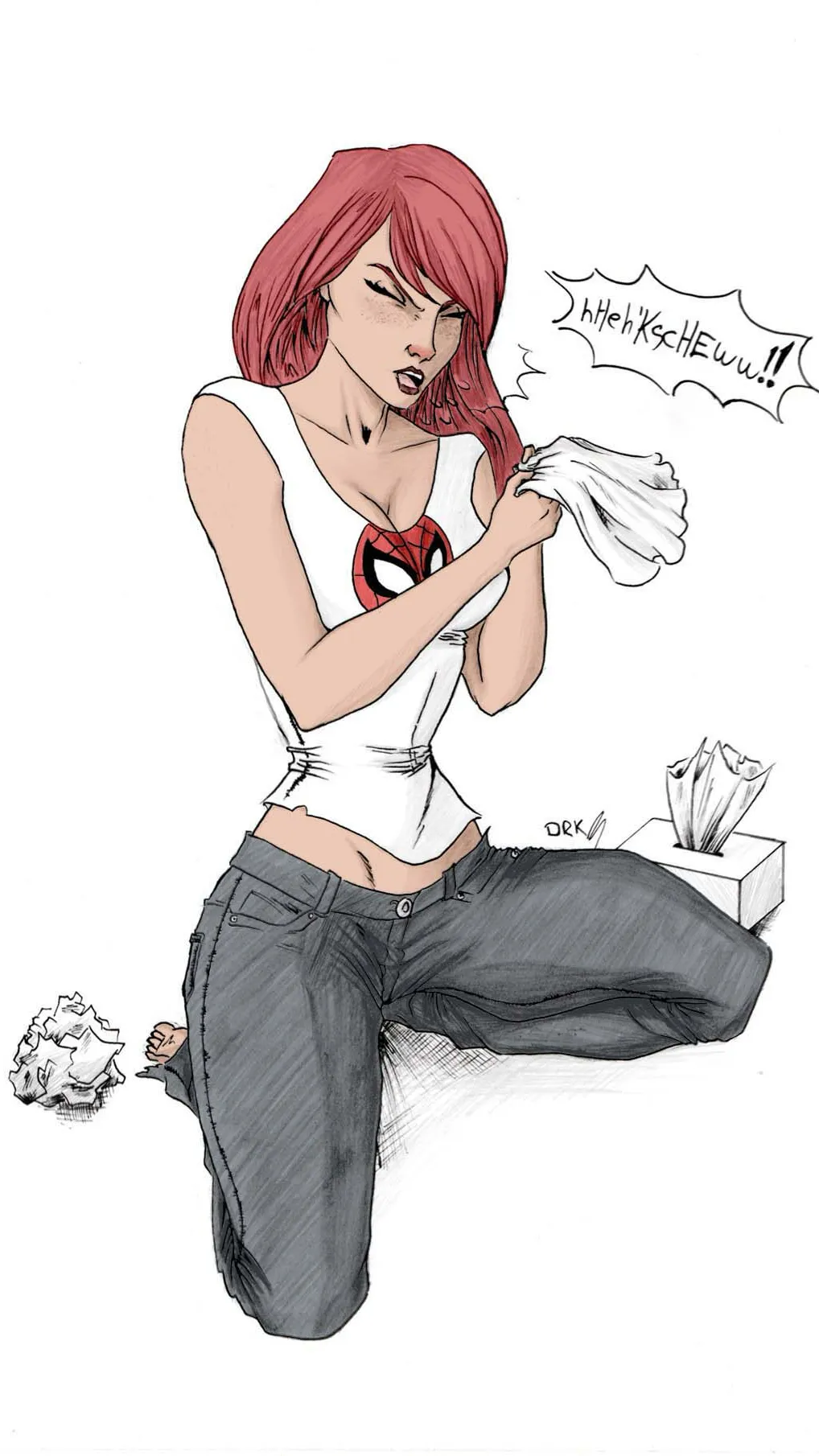 ai character: Mary Jane sick day background