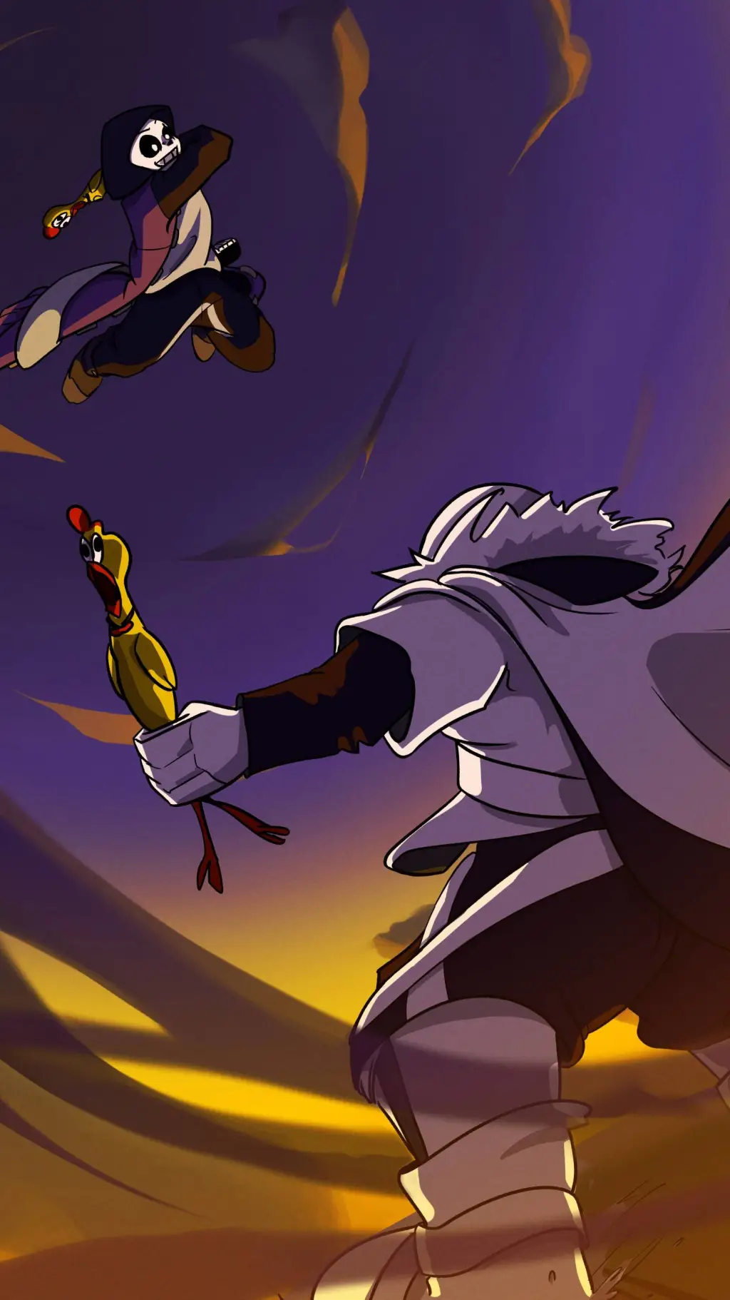 ai character: cross and epic background