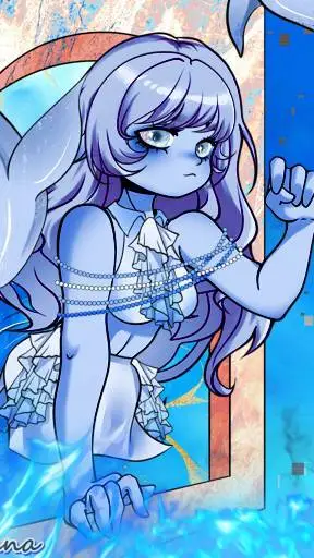 ai character: shark girl background