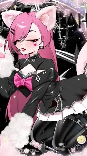 ai character: Emo cat girl background