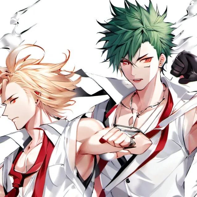 chat with ai character: bakugo vs deku