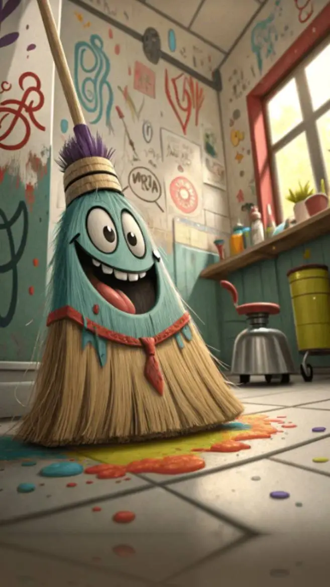 ai character: Rebel broom  background