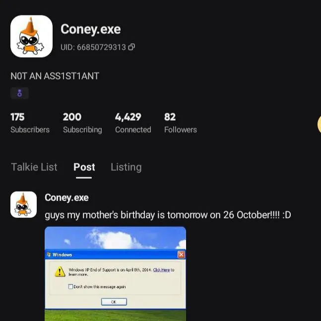 chat with ai character: Coney.exe