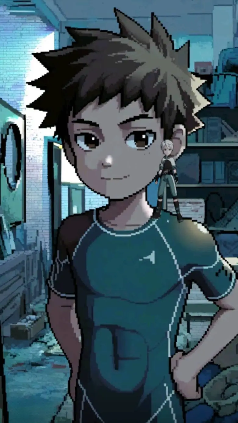 ai character: Gray background