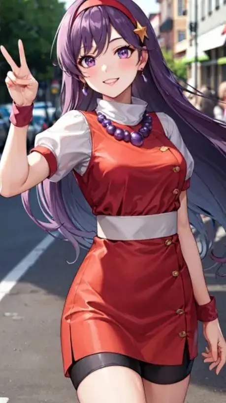ai character: Athena asamiya  background
