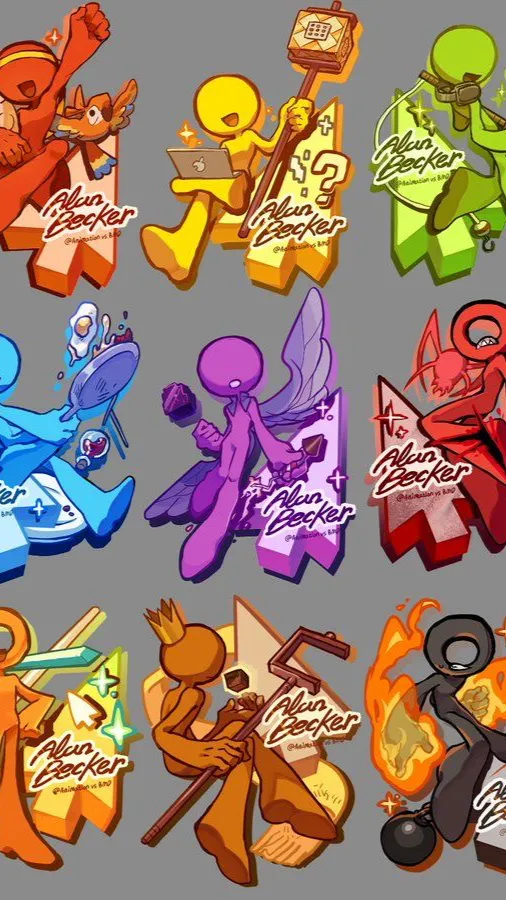 ai character: Alan Becker Crew!! background