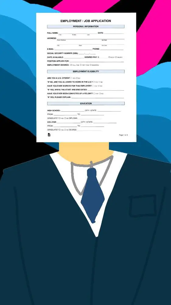 ai character: Mr job application background