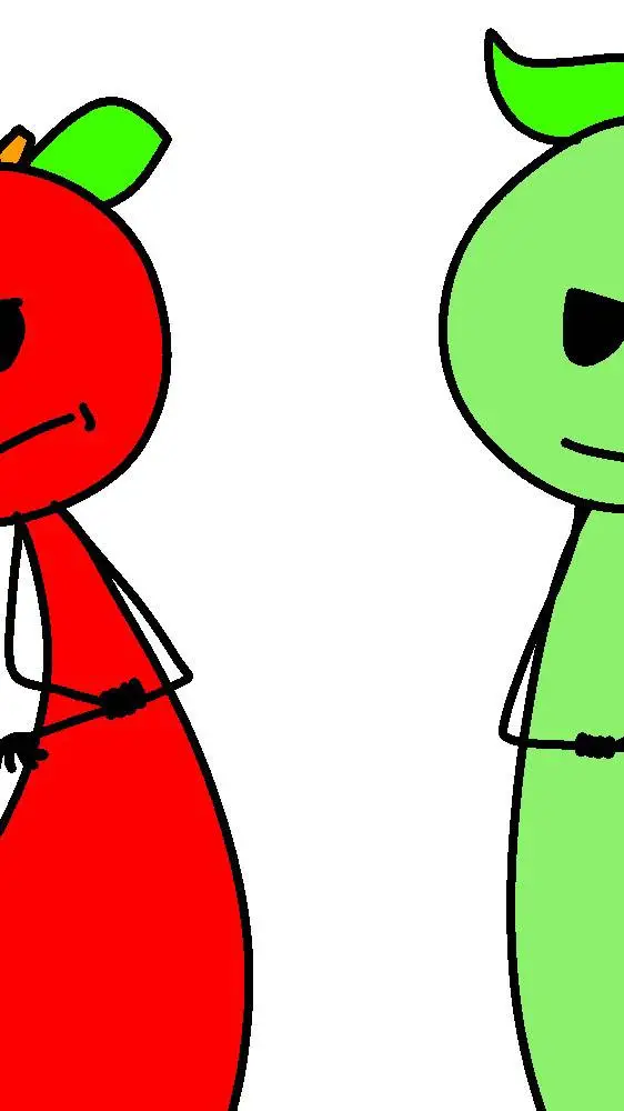 ai character: red apple and bro background