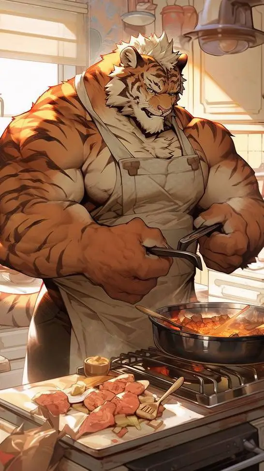 ai character: Chef father Tyger background