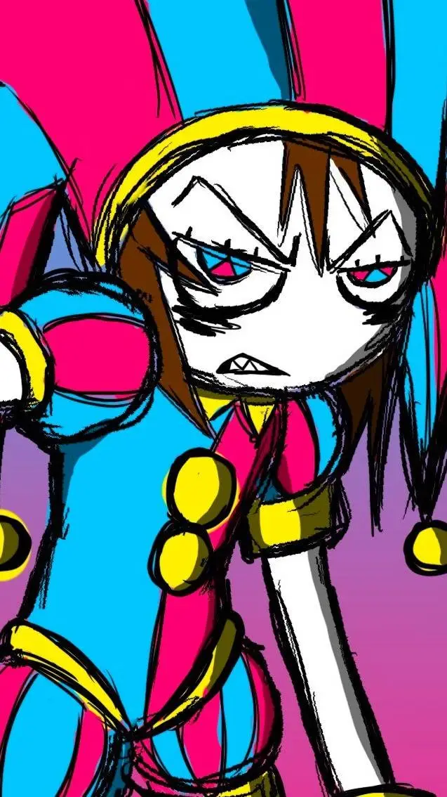 ai character: crazy pomni background
