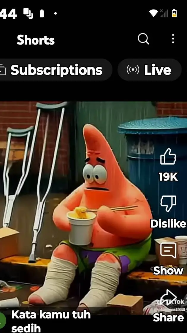 ai character: homeless Patrick background