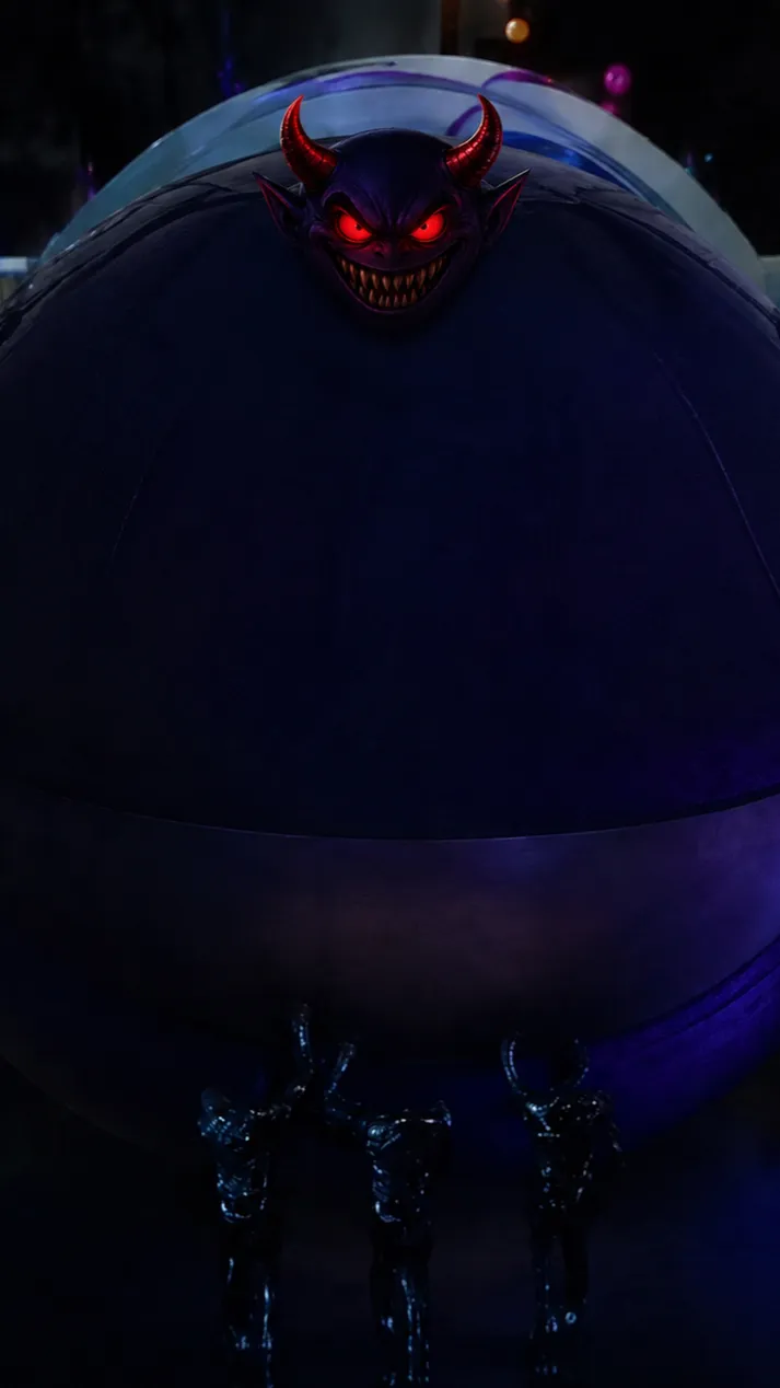 ai character: Devil blueberry  background
