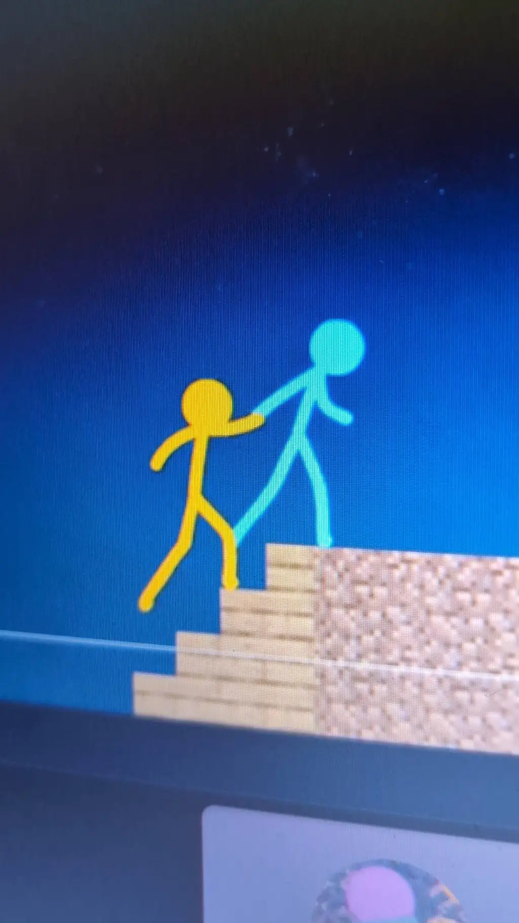ai character: yellow x blue amv background