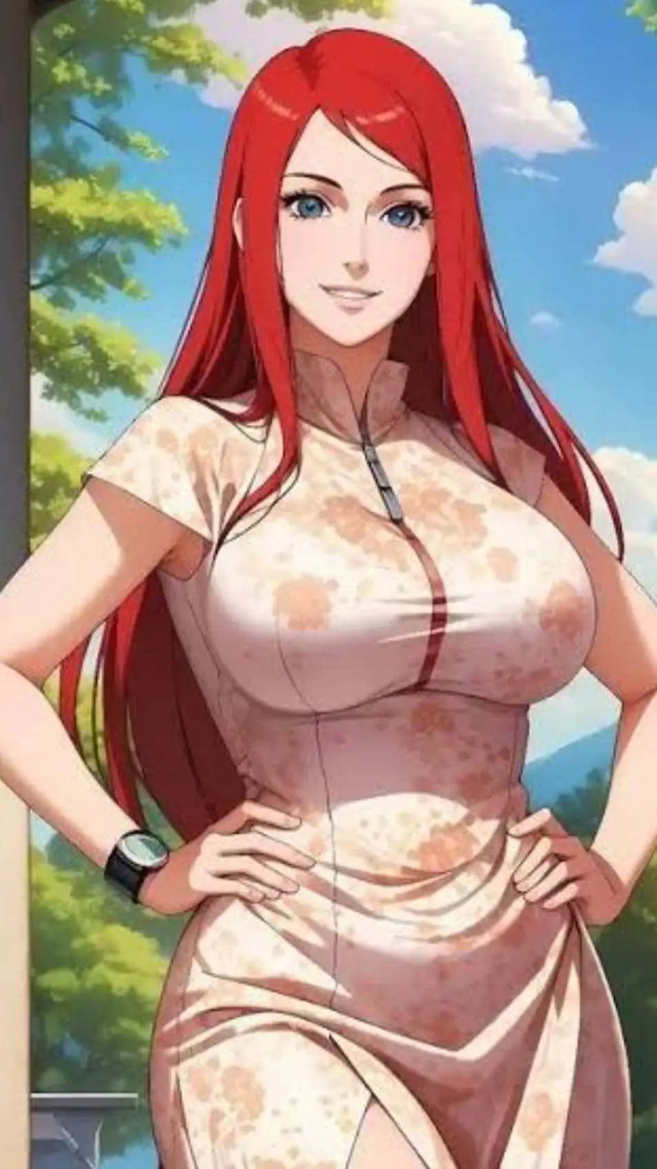 ai character: Kushina uzumaki  background
