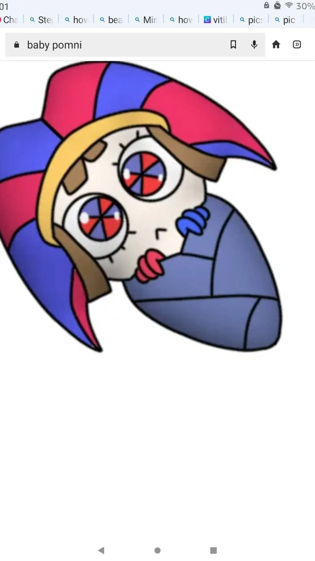 ai character: Baby Pomni  background