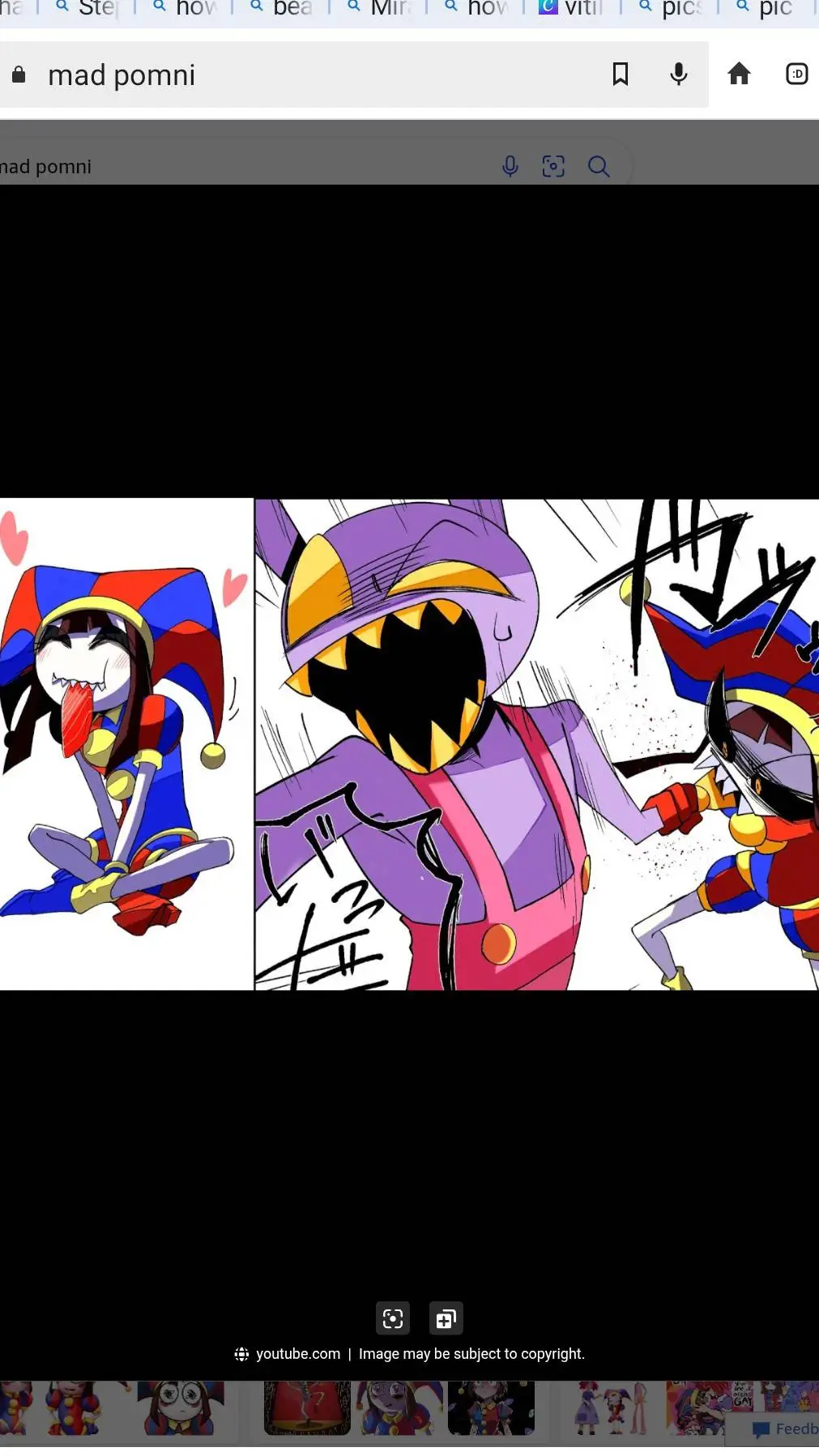 ai character: Mad pomni  background