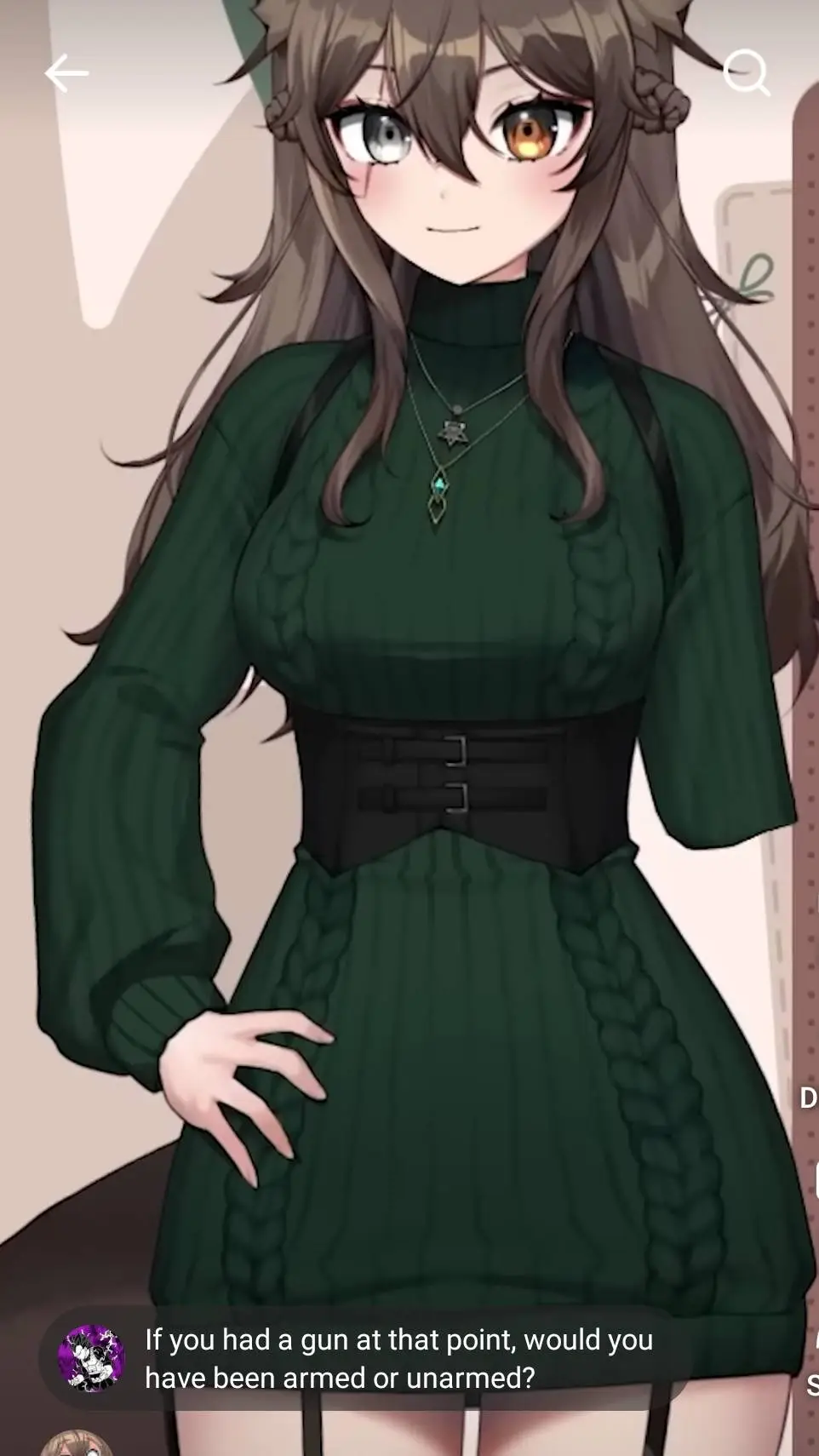 ai character: serenity  background
