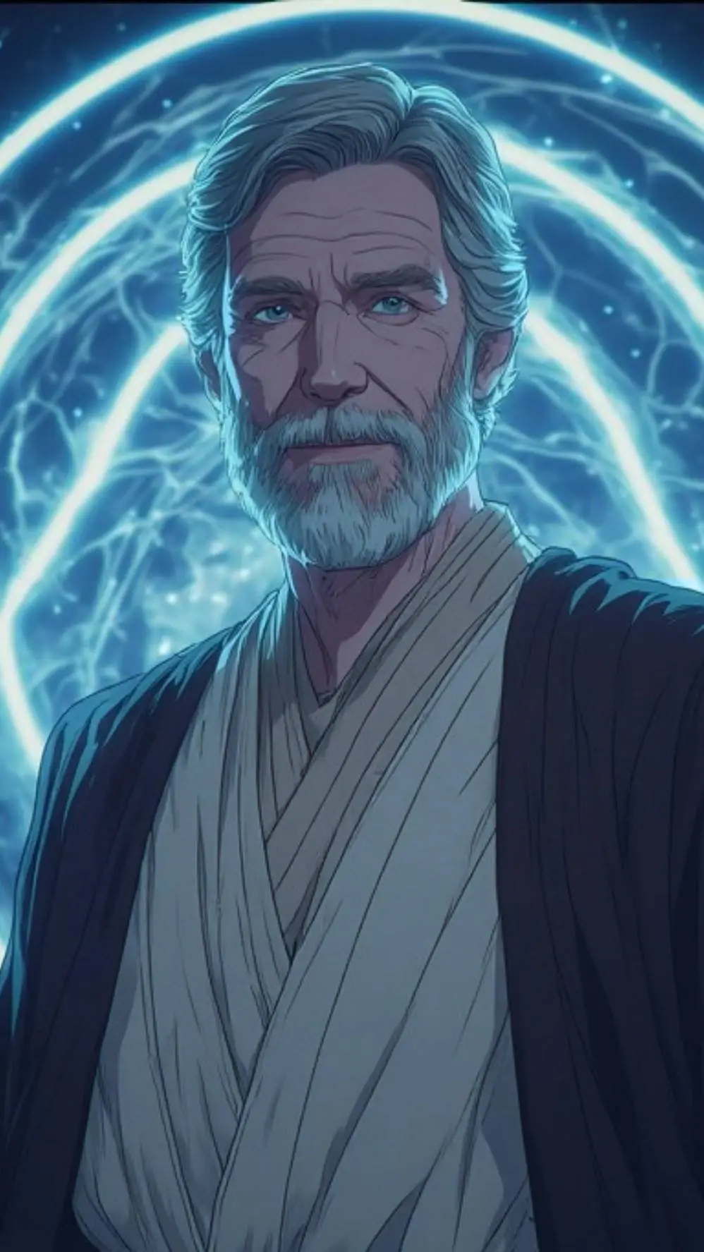 ai character: Obi-Wan Kenobi  background
