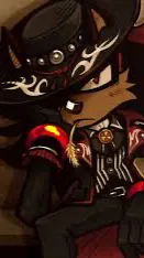 ai character: Outlaw shadow background
