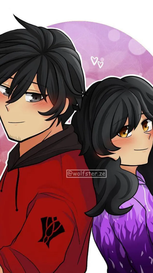 ai character: Aphmau and aaron background