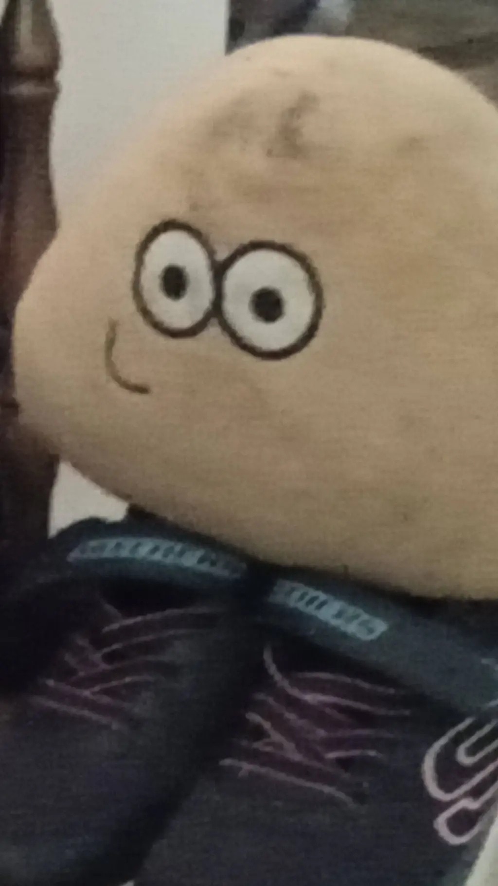ai character: Pou with shoes background