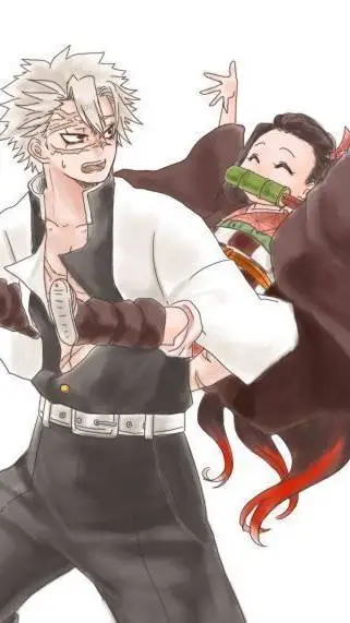 ai character: Sanemi e Nezuko background