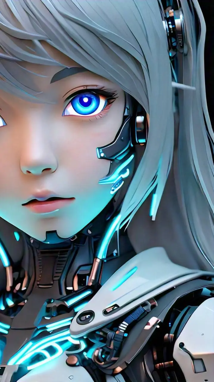 ai character: robot  background