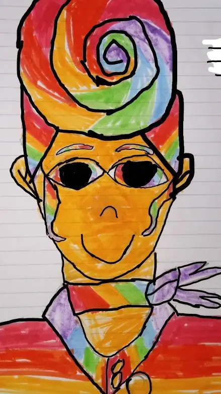 ai character: rainbow wally AU background