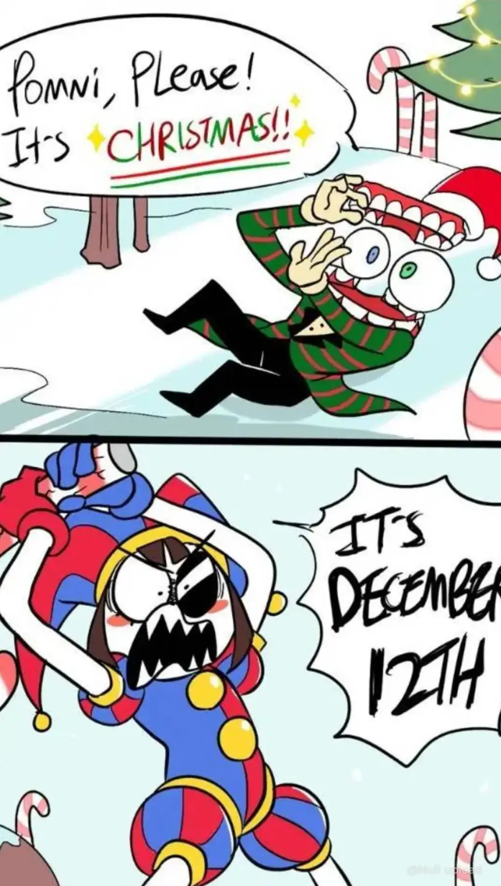 ai character: tadc Christmas  background