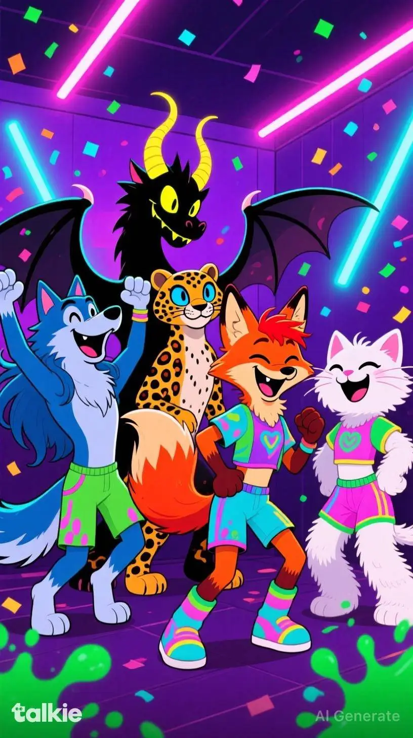 ai character: Party animals  background