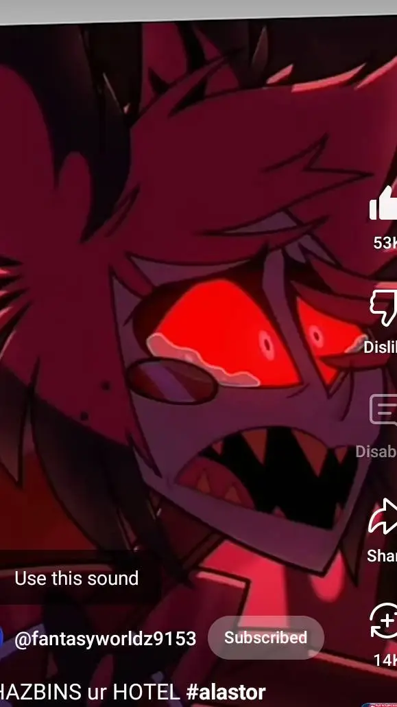 ai character: sad Alastor  background